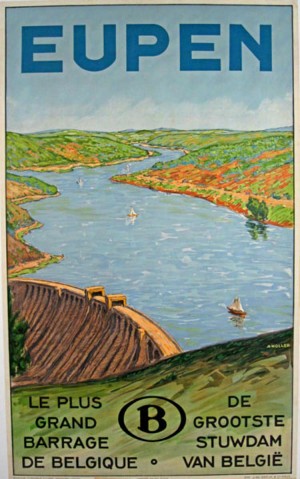 Eupen Belgium original vintage travel poster from 1928